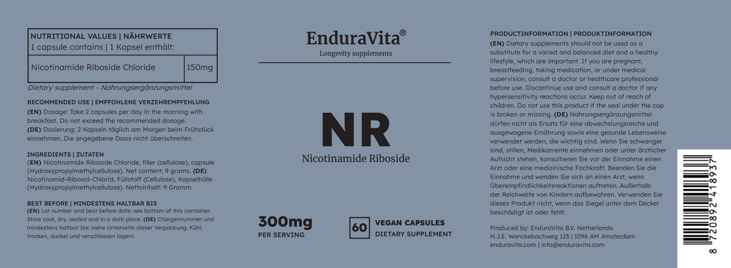 Nicotinamid-Ribosid-Ergänzung 60x150mg