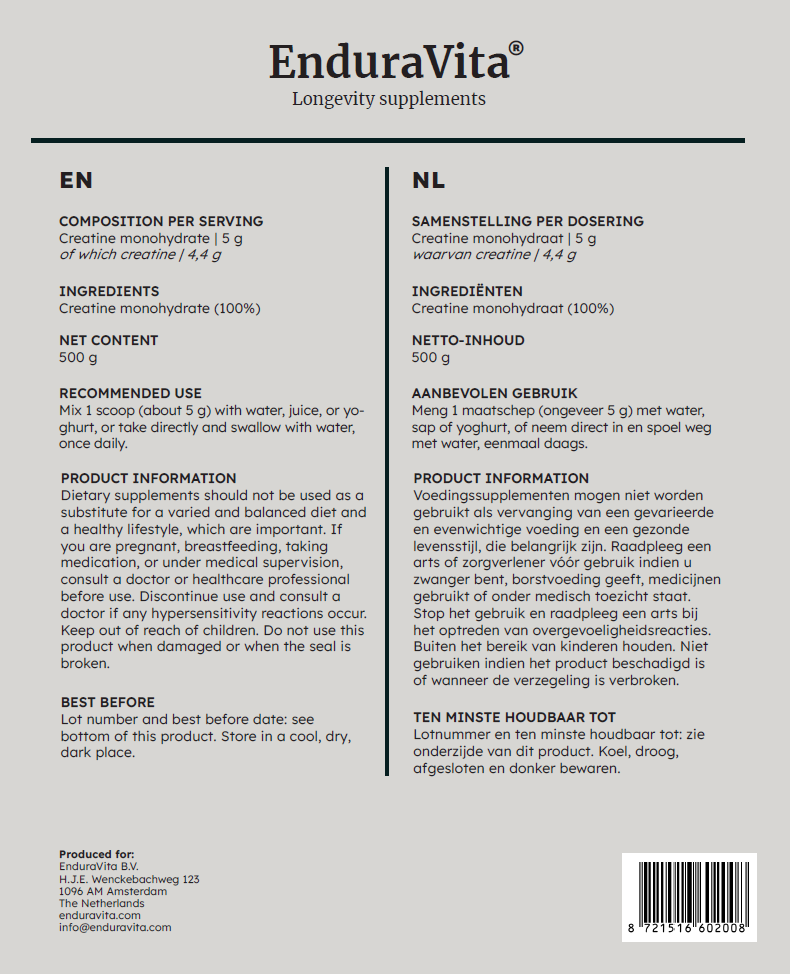 Pure creatine powder