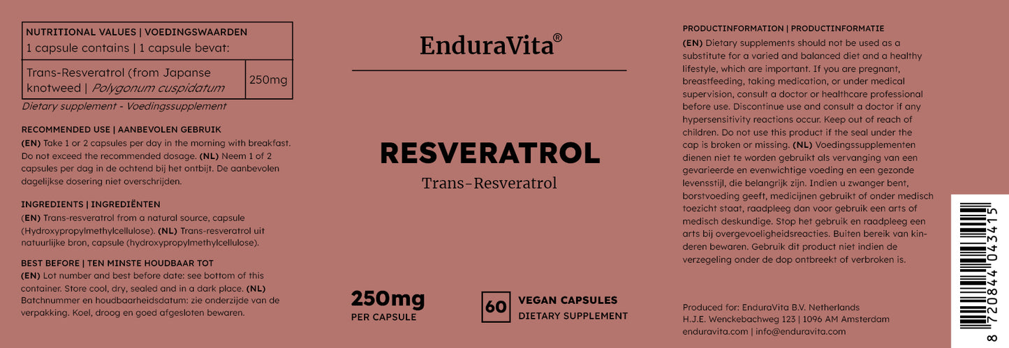 Resveratrol kapsülleri 250mg